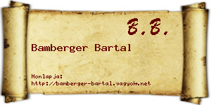 Bamberger Bartal névjegykártya
